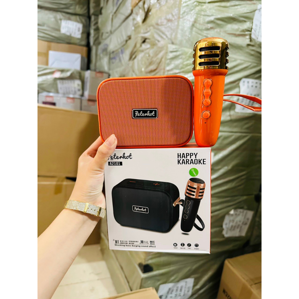 Loa Bluetooth Kèm Mic Karaoke Peterhot A2203/A2201 - Kèm Mic, Led Theo Nhạc , Công Suất Lớn - Bảo Hành 6 Tháng