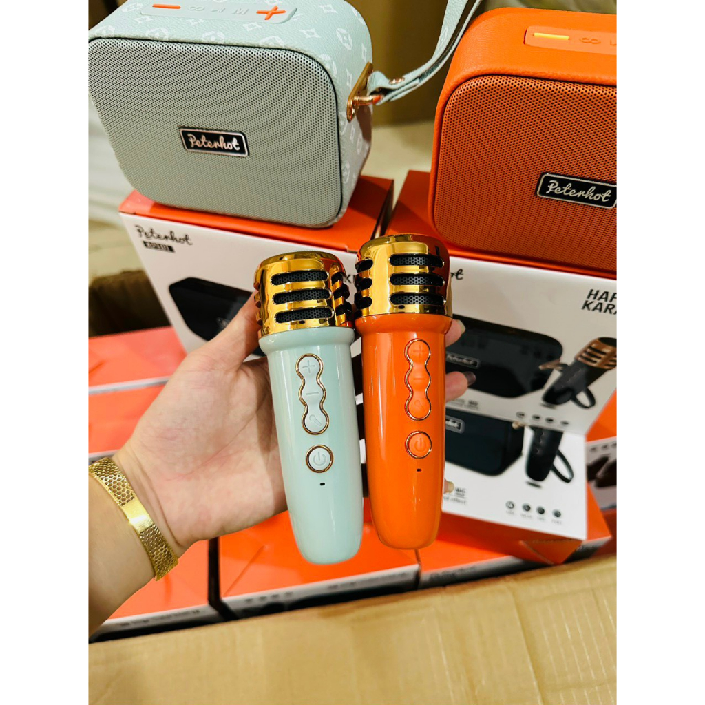 Loa Bluetooth Kèm Mic Karaoke Peterhot A2203/A2201 - Kèm Mic, Led Theo Nhạc , Công Suất Lớn - Bảo Hành 6 Tháng