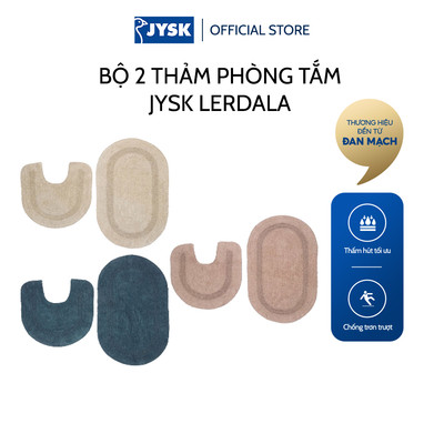 Bộ 2 thảm phòng tắm | JYSK Lerdala | cotton | nhiều màu | R47xD75cm