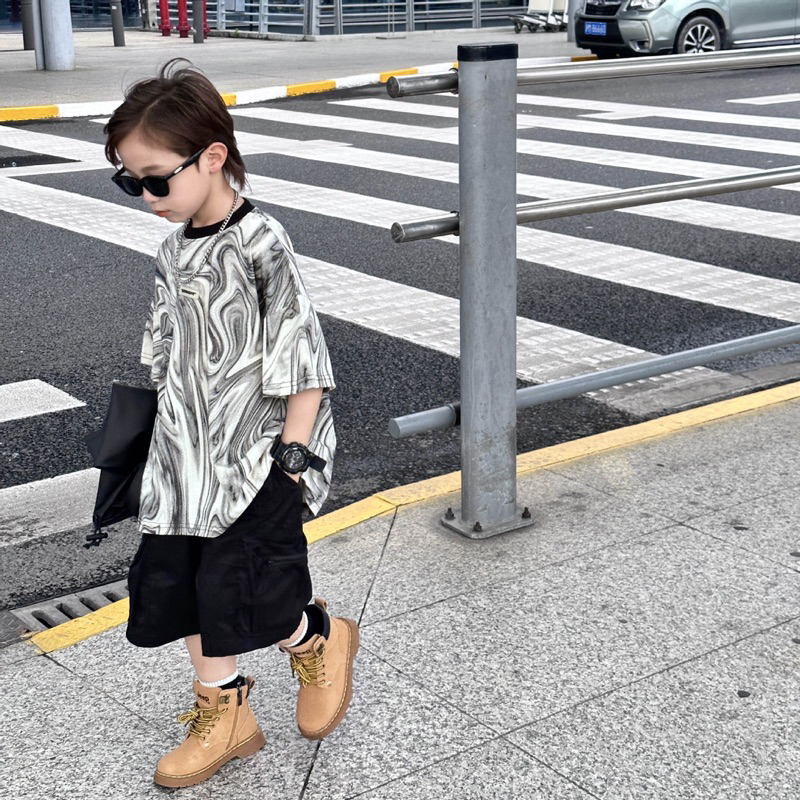 Áo thun loang phối chất cotton cho bé mặc đi du lịch, đi chơi, đi học size từ 10 kí đến 42 kí