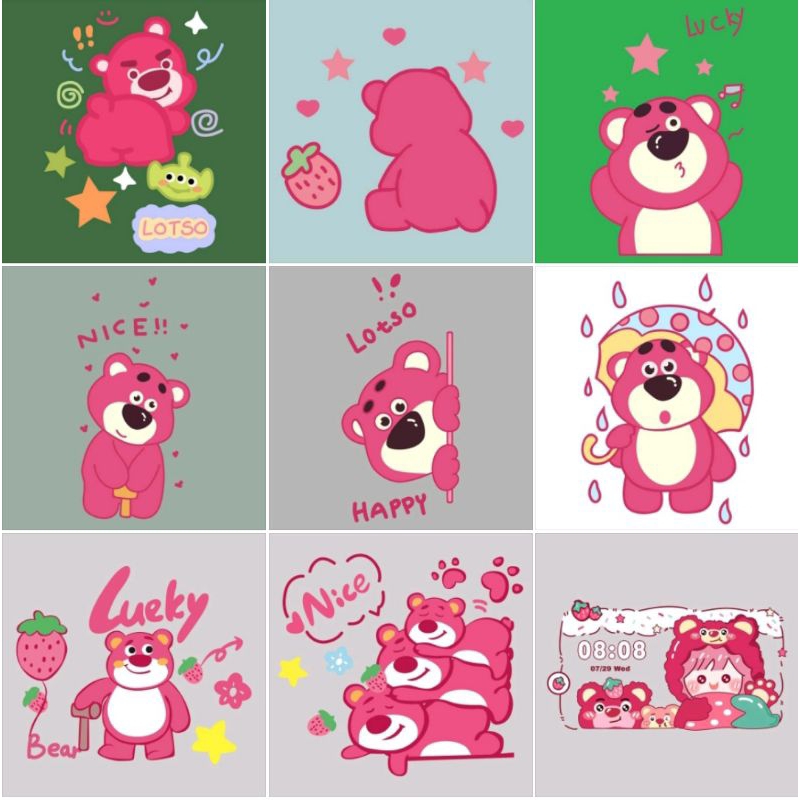 Hình ủi nhiệt quần áo Lotso Bear - Gấu hồng Lotso - Size 10cm