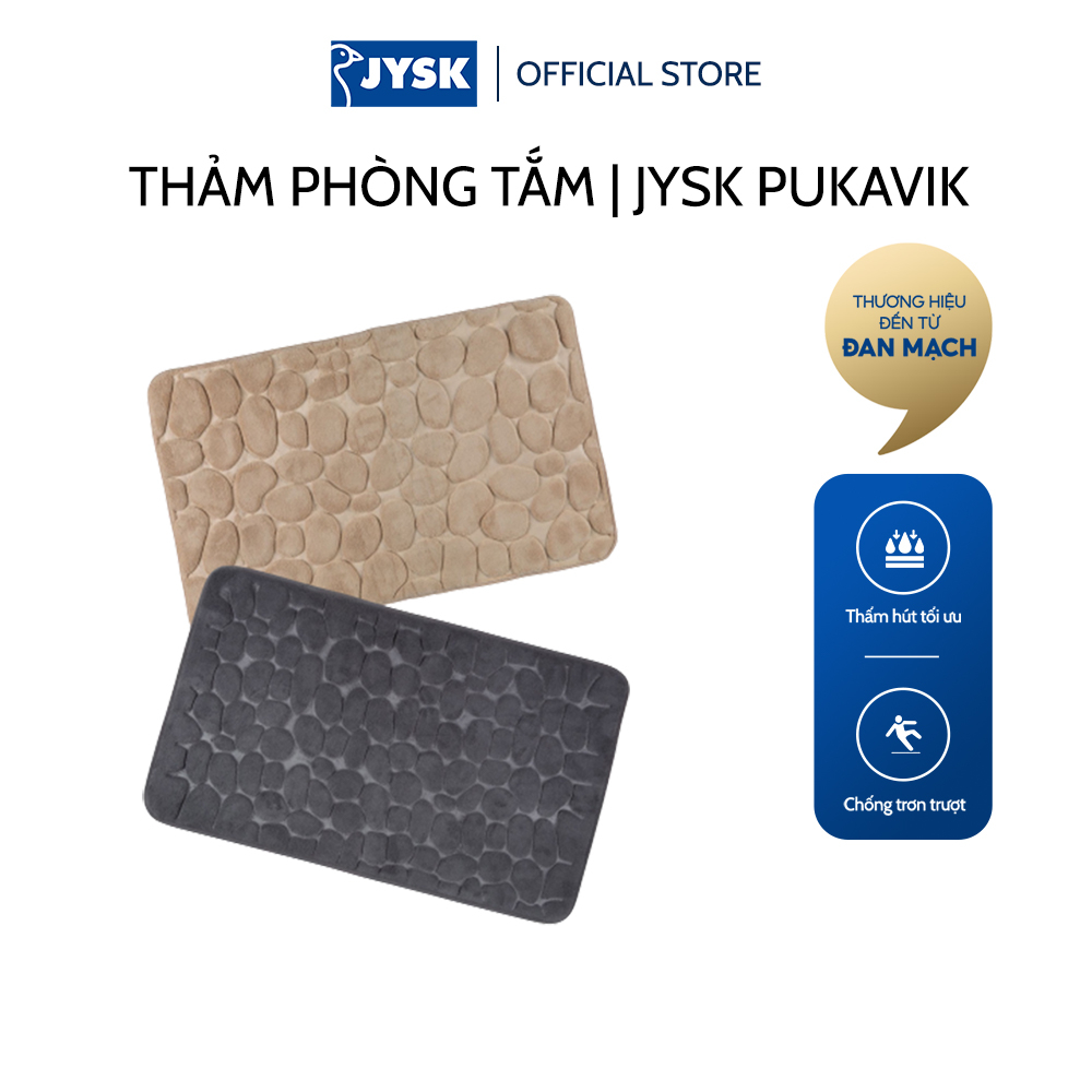 Thảm phòng tắm | JYSK Pukavik | polyester/nhựa PU | nhiều màu | R50xC80cm