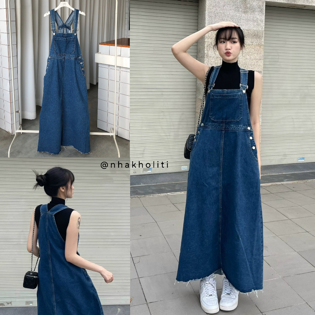 Váy yếm jean maxi lai thô - YV163 | BigBuy360 - bigbuy360.vn