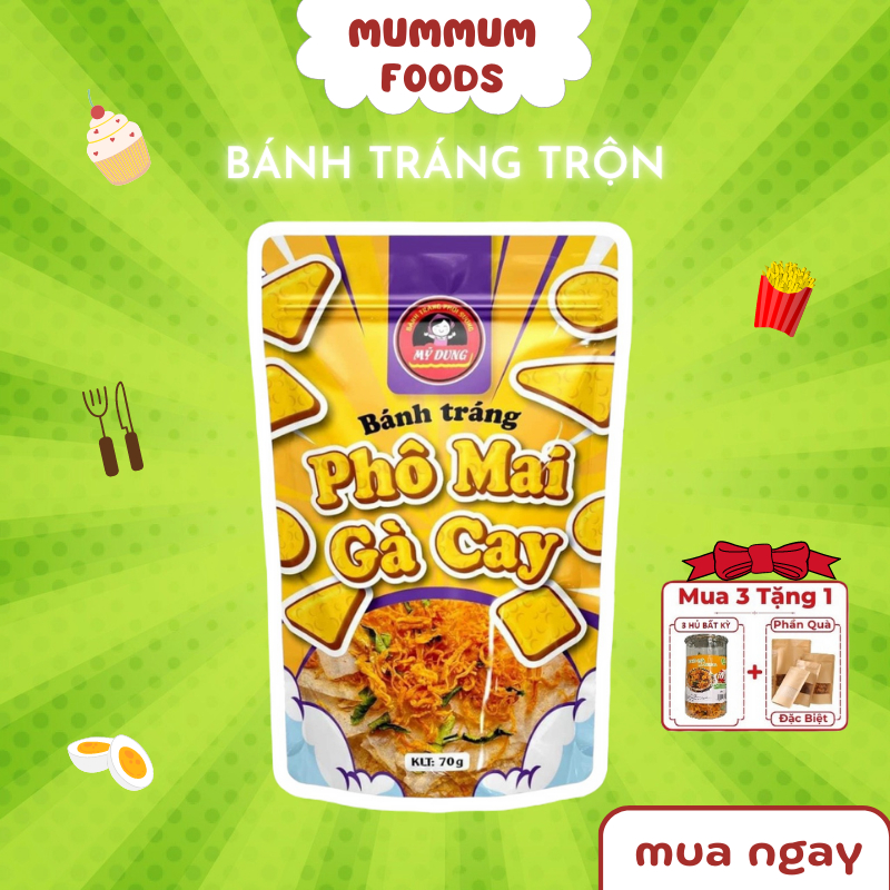 Đồ ăn vặt bánh tráng trộn đủ vị mỹ dung, bánh tráng phơi sương bơ béo ngon rẻ ăn vặt mummum foods