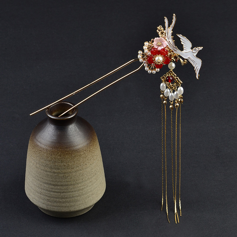 Trâm cài tóc cổ trang hình chim trắng