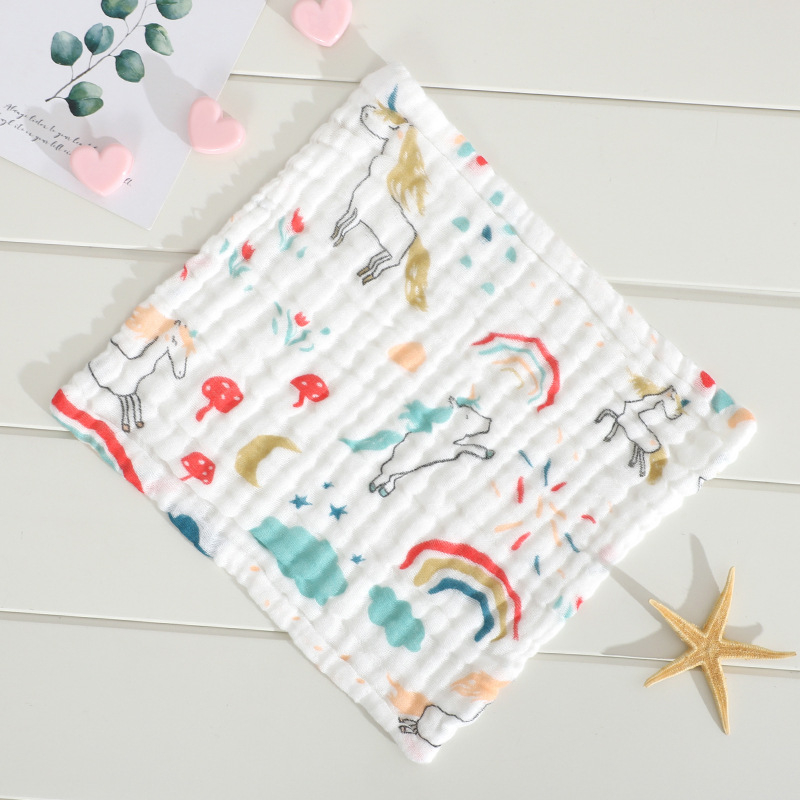 Khăn xô sữa cho bé 6 lớp set 5 khăn mềm mại nhiều họa tiết, khăn lau cho trẻ sơ sinh shop Uni Baby