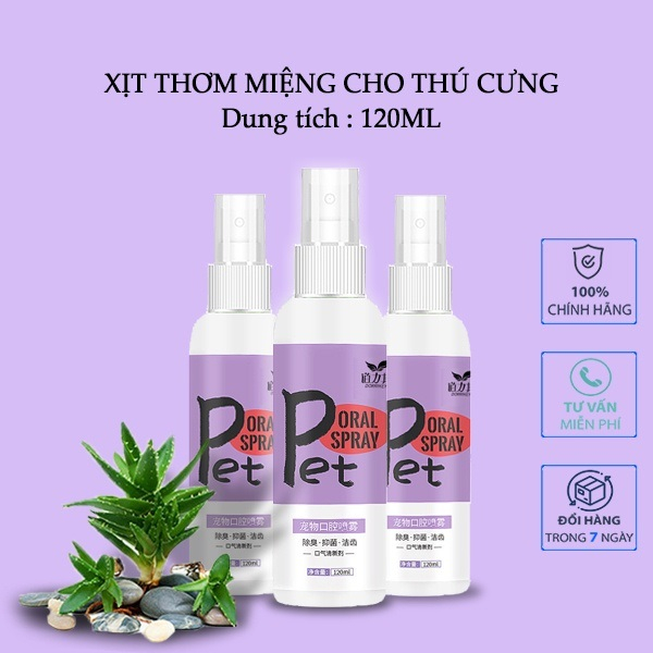 Xịt Thơm Miệng Cho Chó Mèo, Xịt Thơm Miệng Dorrikey Cho Chó Mèo, Khử Hôi Miệng Giải Tỏa Căng Thẳng Cho Chó Mèo 120ml - L