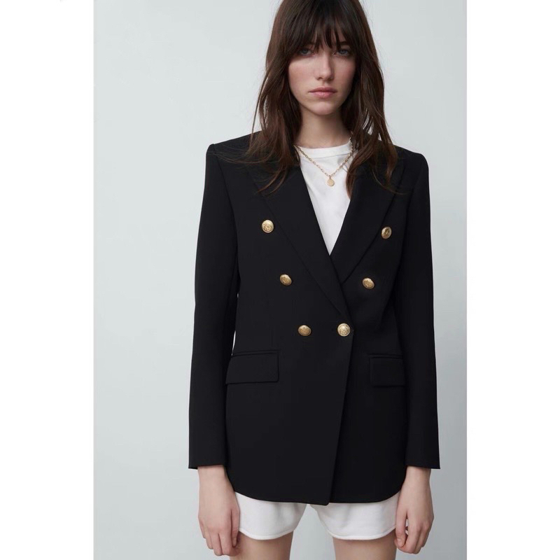(PASS ĐỒ - BRAND MAYBEROOM) ÁO KHOÁC VEST CIARA BLAZER MÀU ĐEN