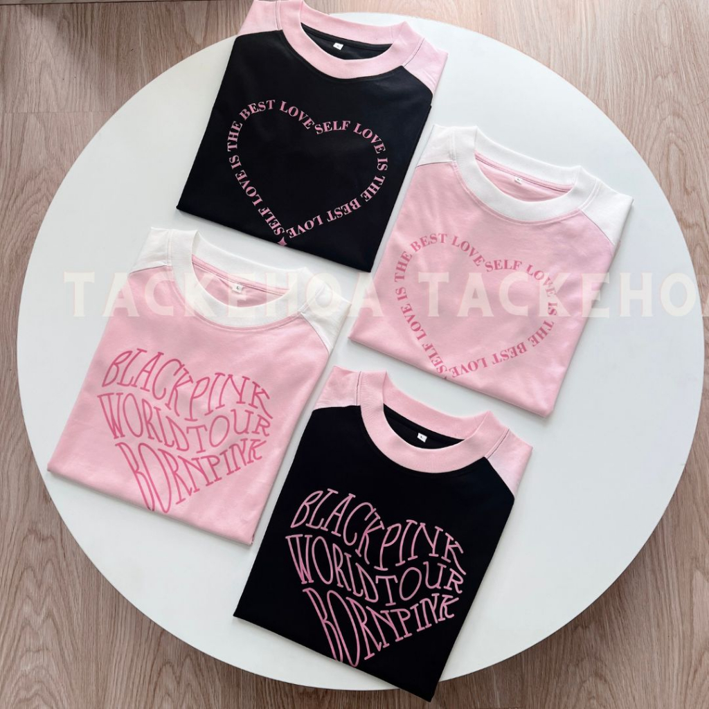 CHỮ BLACKPINK HỒNG ĐEN / CHẤT COTTON 100% / FULL BOX