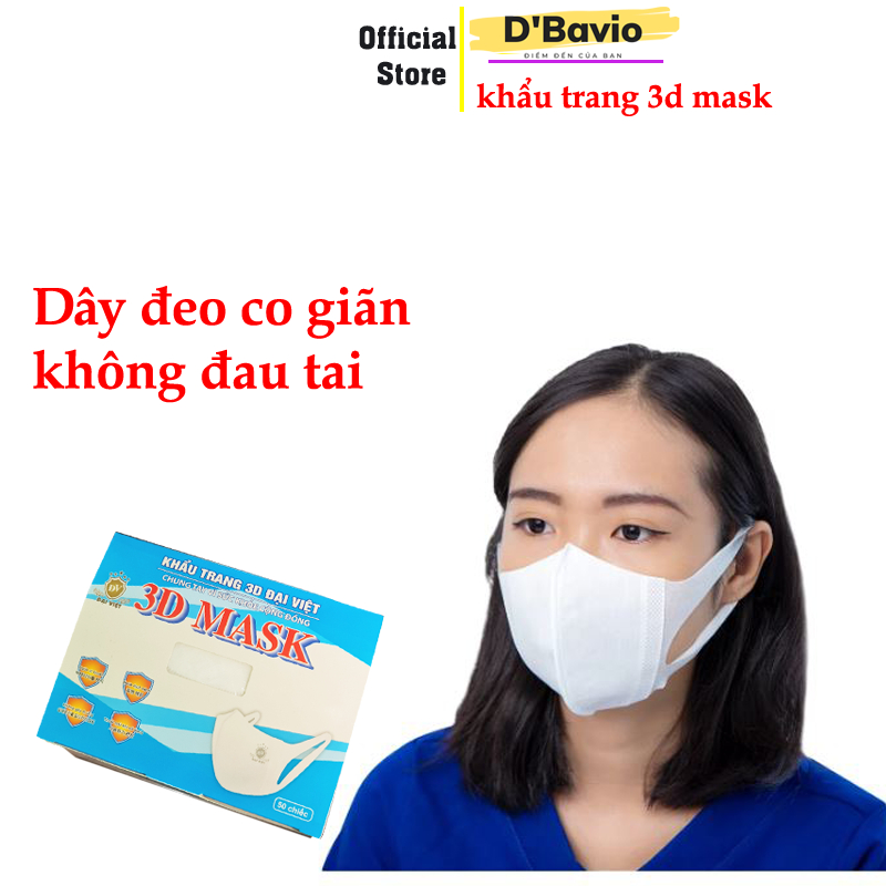 Khẩu Trang 3D Mask Và 5D Mask Túi Zip Dây Co Giãn Không Gây Đau Tai - Dbavio