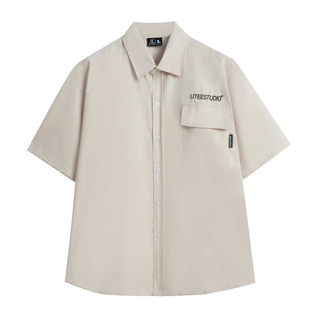Áo Sơ Mi Tay Ngắn TÚI HỘP Thêu U.TEE STUDIO Unisex Form Rộng Chất Liệu 100% Cotton