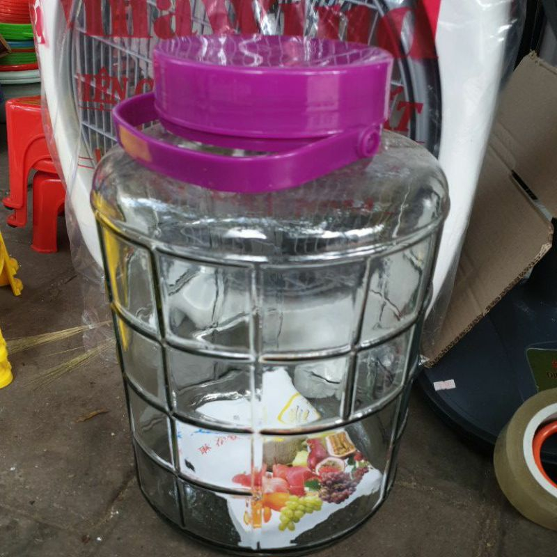 Bình Ngâm Rượu Thủy Tinh 5 Lít dày dặn có Quai Xách