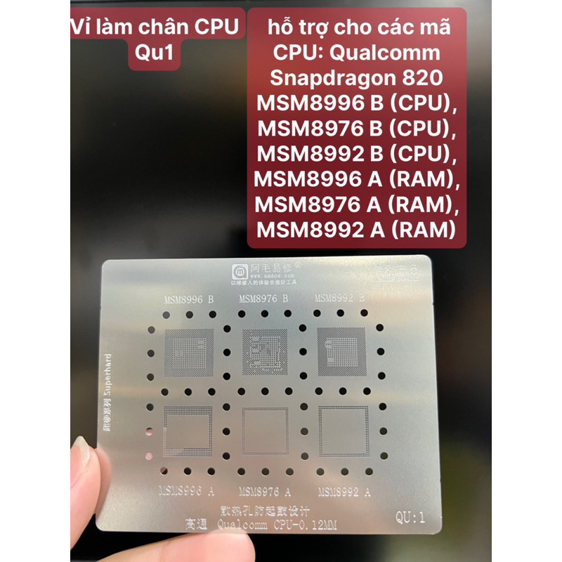 Vỉ làm chân CPU qualcomm các mã Qu1-QU8