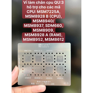 Vỉ làm chân CPU qualcomm các mã Qu1-QU8