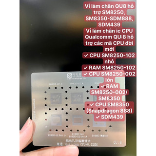 Vỉ làm chân CPU qualcomm các mã Qu1-QU8