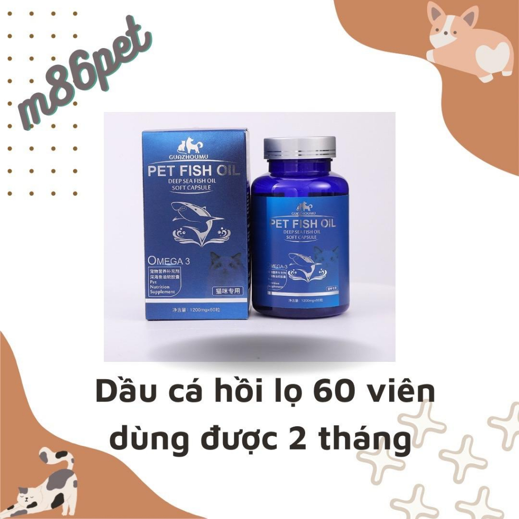 Dầu cá hồi nội địa trung 60v dành cho chó mèo