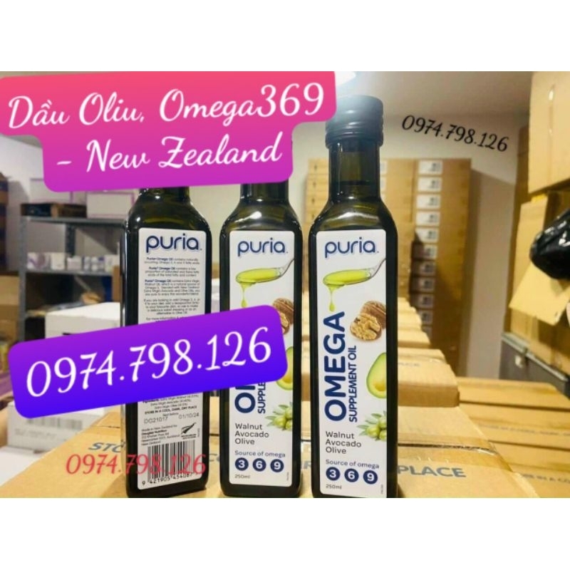 🌺 Dầu Óc Chó, Oliu, Quả Bơ Omega369 Puria Nhập Khẩu Nguyên Chai Từ New Zealand