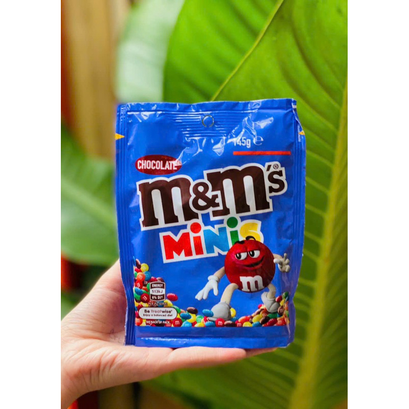 Túi socola M&M vị dừa, viên mini, vị sữa nhân bánh - Úc