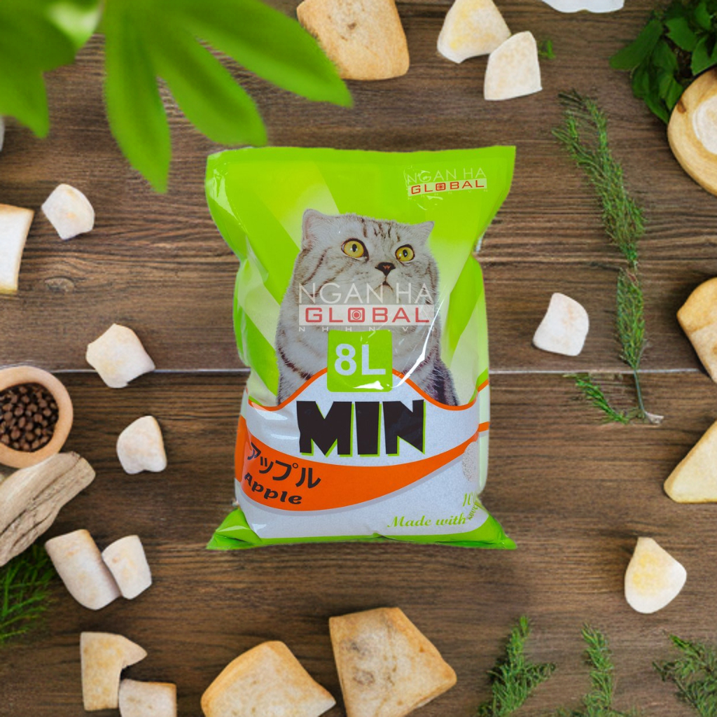 Combo 3 bịch cát Nhật Bản vệ sinh cho mèo cát MIN - Túi 8L