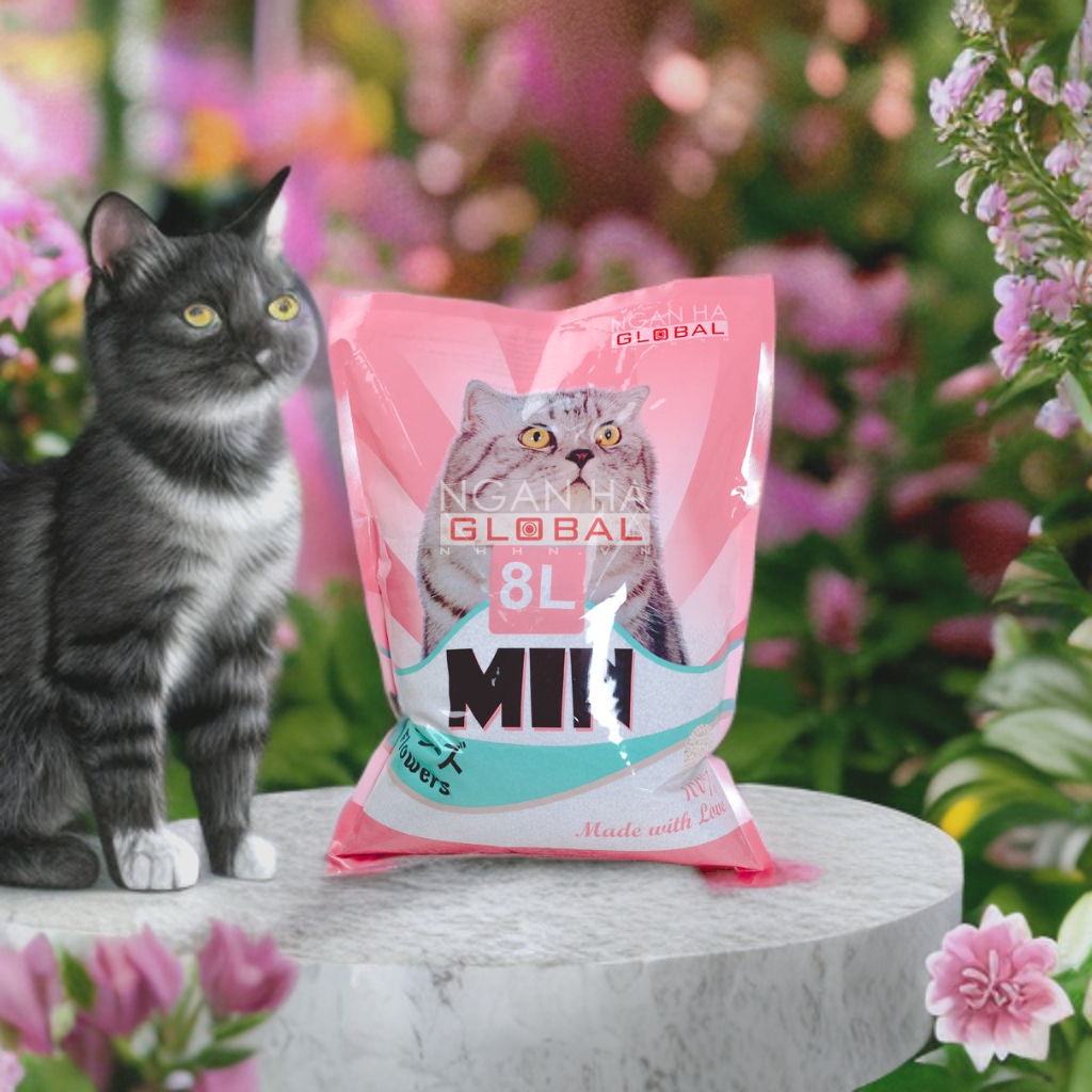 Combo 3 bịch cát Nhật Bản vệ sinh cho mèo cát MIN - Túi 8L