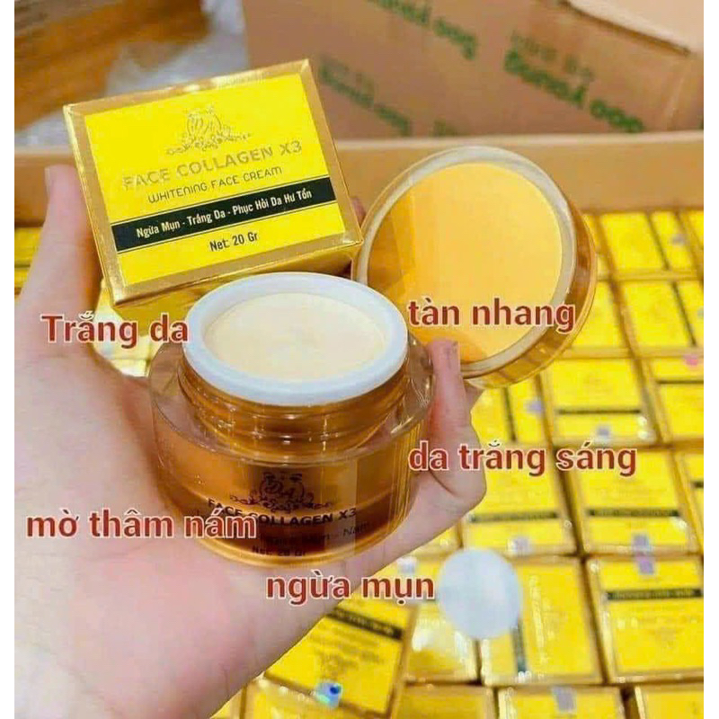 Kem Face Collagen X3 Dưỡng Trắng Da Mặt Mờ Thâm Mụn,Tàn Nhang Dưỡng Ẩm Da Giúp Da Hồng Hào Căng Bóng