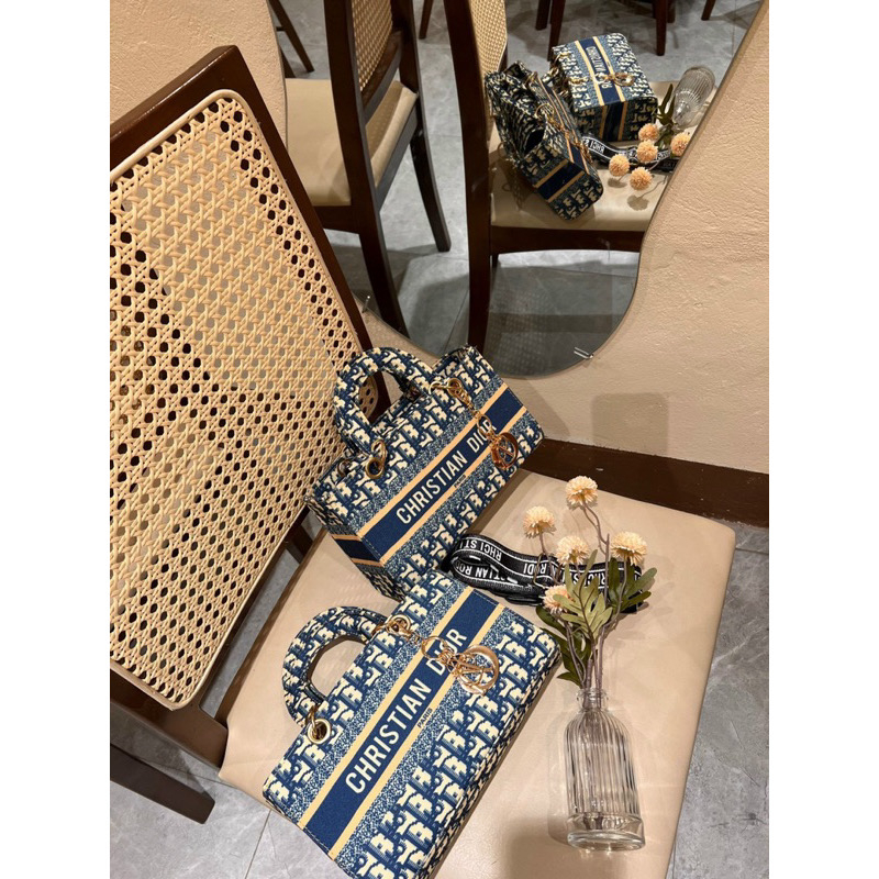 Túi xách Lady ngang chất liệu vải dệt