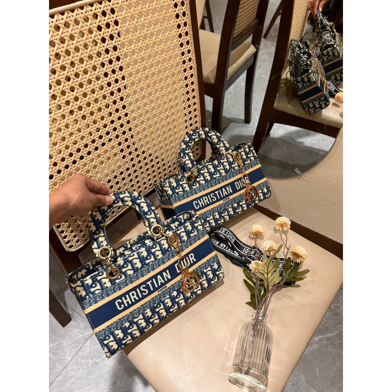 Túi xách Lady ngang chất liệu vải dệt