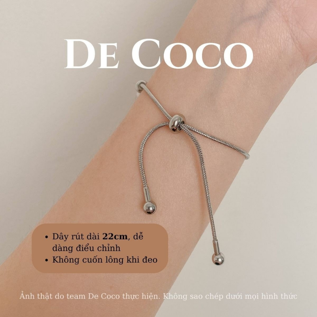 Vòng tay nữ De Coco Charmy Xanh Lá dây rút (kèm túi hộp thiệp)