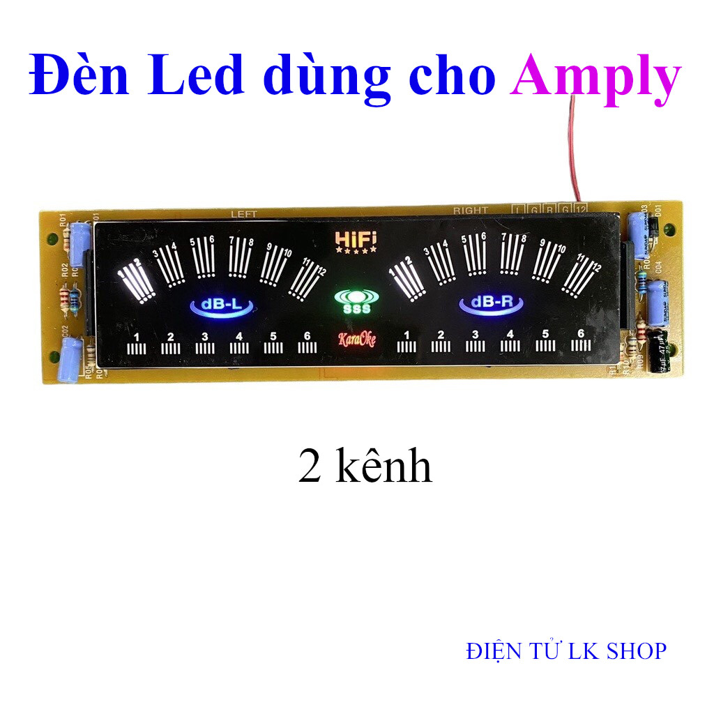 Đèn led nháy theo nhạc 2 kênh, mặt nhựa, dùng cho amply - Điện tử LK S