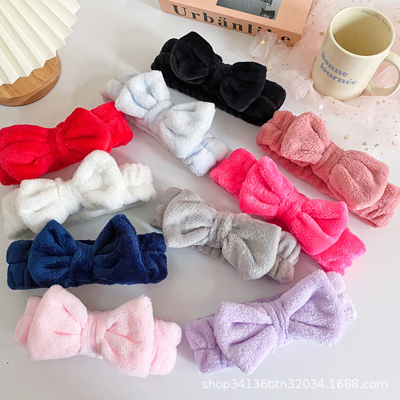 Băng đô rửa mặt/ bờm cài tóc hình nơ xinh phong cách Hàn Quốc