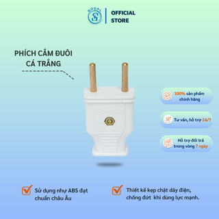 Phích cắm đuôi cá VONTA màu trắng - phích cắm 4 li