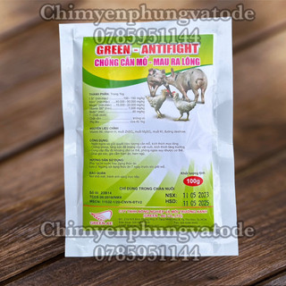 1 gói Green Antifight chống cắn mổ, mau ra lông cho Gia Cầm, Gia Súc.