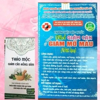 Combo giảm cân hồng sâm và trà túi lọc giảm cân thải độc