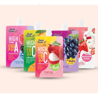 (Combo 6 bịch )Nước thạch Jelly Gumi Vitamin B,C vi nho, vải, cam  135g Thái La
