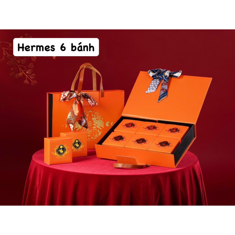 Hộp đựng bánh Trung thu Hermes 4-6 bánh
