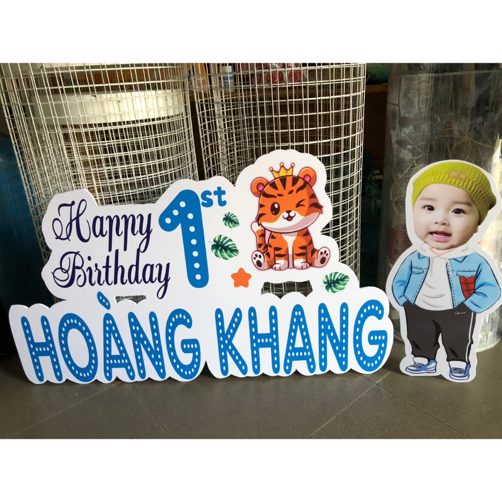 Bảng tên, baner treo rèm trang trí sinh nhật cho bé,thiết kế theo yêu cầu