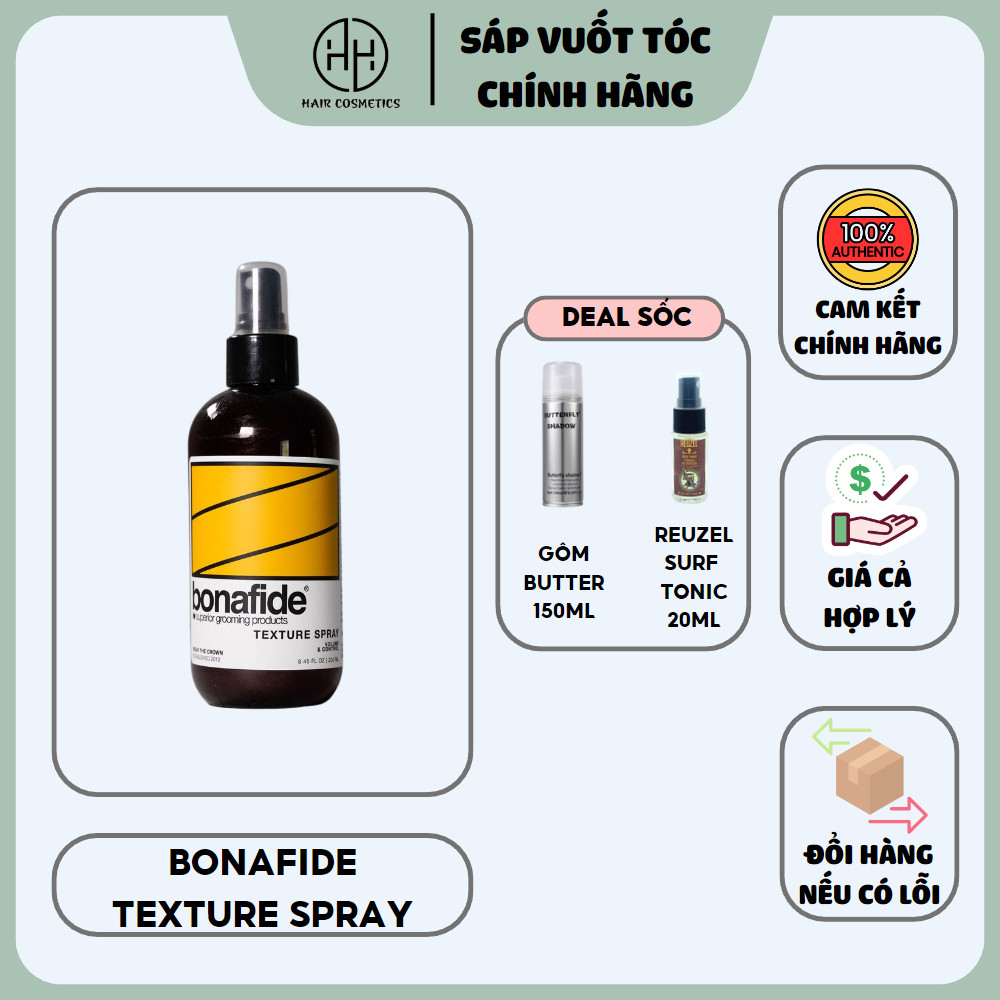 - Xịt tạo phồng tóc Bona Fide Texture Spray