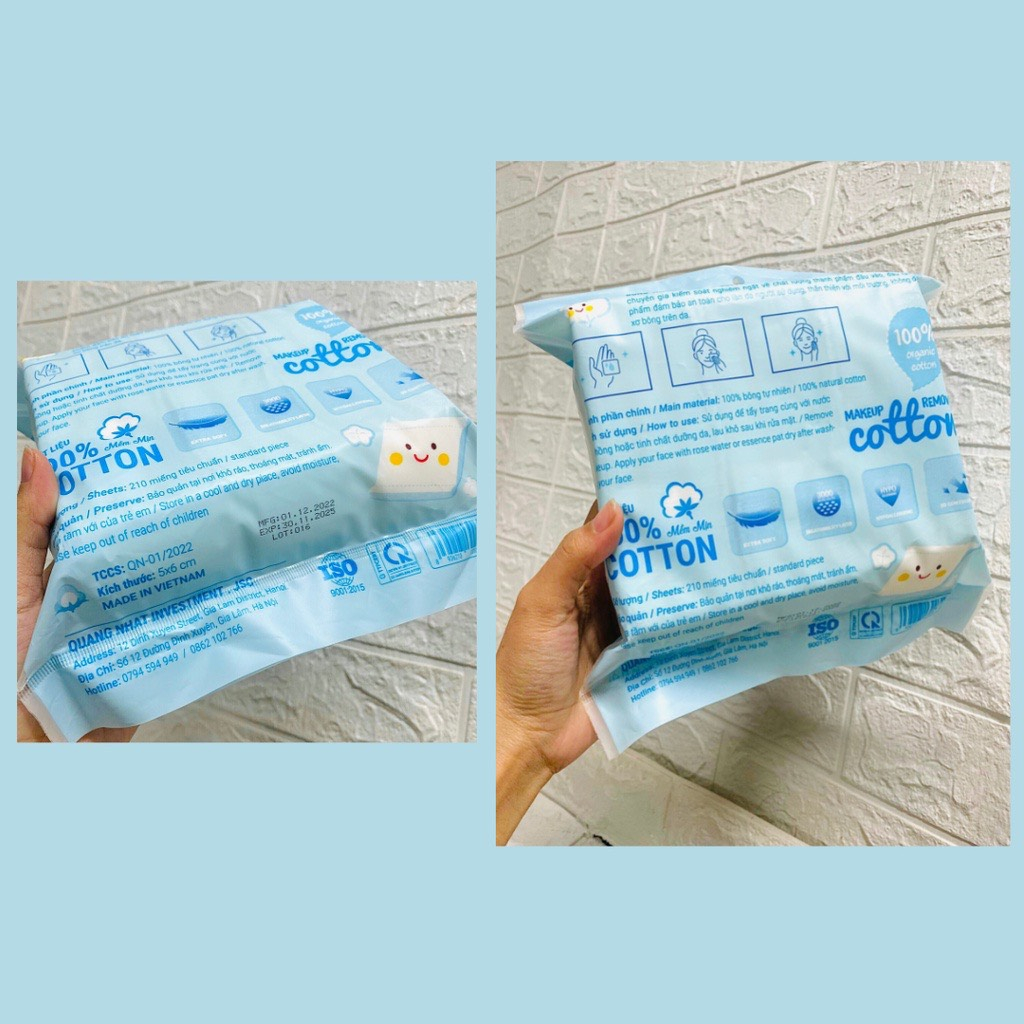 Bông Tẩy Trang LINE 100% Cotton Hàng Việt Nam Chính Hãng 210 miếng