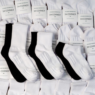 Vớ Thể Thao Nam Nữ Cotton Trơn Cổ Cao Có Đệm Chân Dày Dặn Tất Trắng Cổ Thấp Cổ Trung Lửng Thoáng Mát