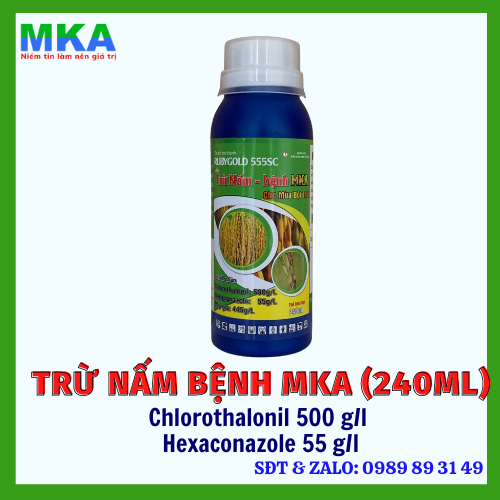 Quản lý nấm bệnh MKA (hoạt chất Chlorothalonil 500 g/l + Hexaconazole 55 g/l) chai 240ml