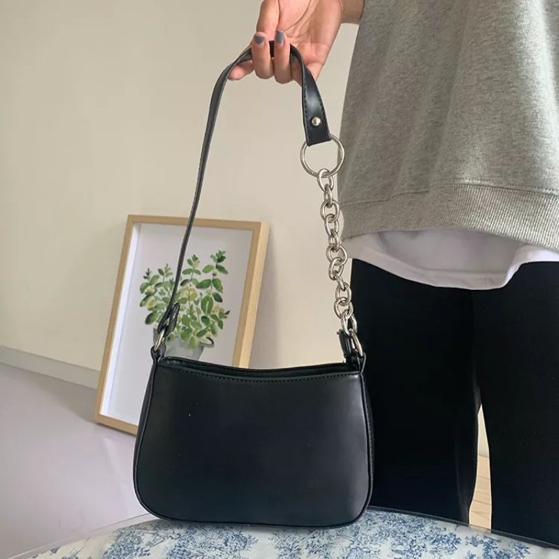 Túi kẹp nách da PU basic dây xích hàng loại 1 DT067