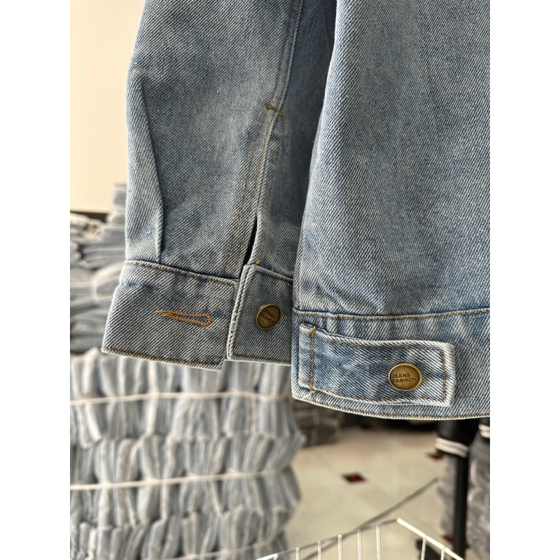 Áo Khoác Jeans Xanh Trơn From Rộng,Thời Trang Unisex Phong Cách Hàn Quốc