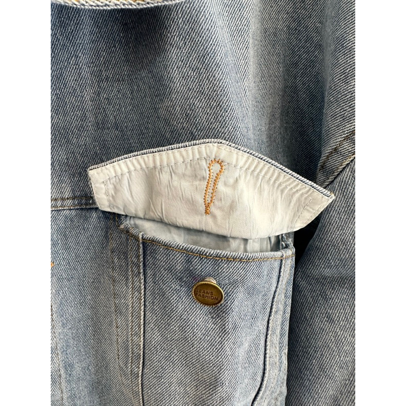 Áo Khoác Jeans Xanh Trơn From Rộng,Thời Trang Unisex Phong Cách Hàn Quốc