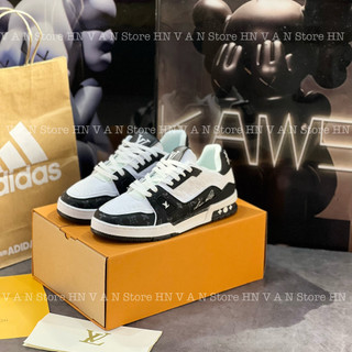 Giày Thể Thao LV Trainer Signature 54 Đen Trắng, Giày Thể Thao Nam Nữ Nug Ali LV Trainer 54  Black White Quảng Châu