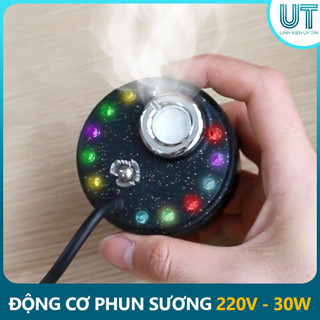 Động cơ phun sương 220V siêu khỏe 30W HQ401 - Tạo hơi nước 220V 12 LED (30W PHUN SIÊU KHỎE) Bảo hành 1 tháng