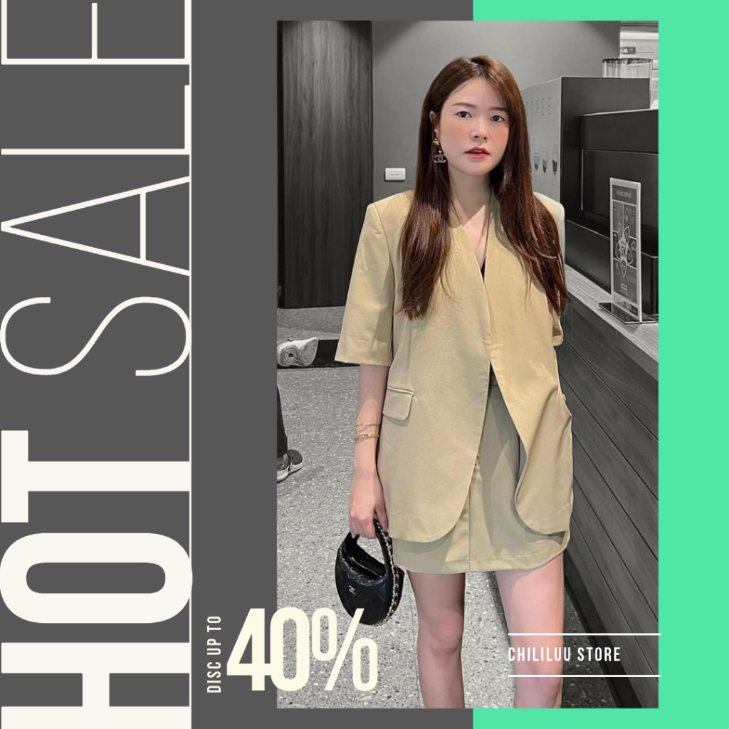 Áo blazer nữ Chililuu Áo vest nữ vạt tròn khoác ngoài hai lớp sang chảnh năng động | BigBuy360 - bigbuy360.vn