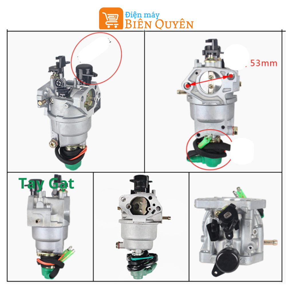 Chế hoà khí máy phát điện 5KW, Bình xăng con máy phát chạy dầu, chạy xăng