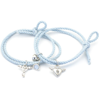 Vòng tay đôi nam nữ phối khóa nam châm hình trái tim [Combo 2 chiếc]_Sẵn hàng