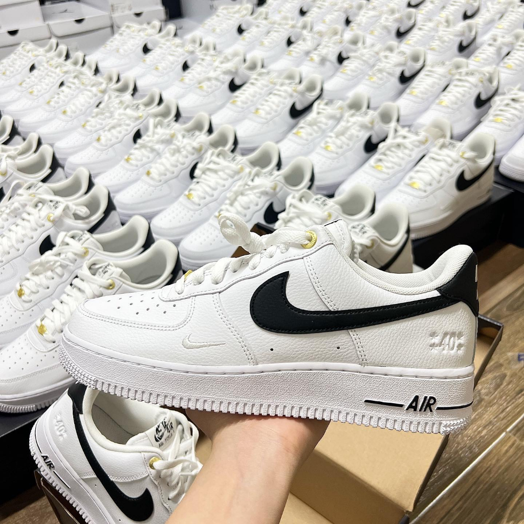 Giày Sneaker Nam Air Force 1 ’07 LV8 ’40th Anniversary White Black’ màu Đen  |PiuPiu Authen