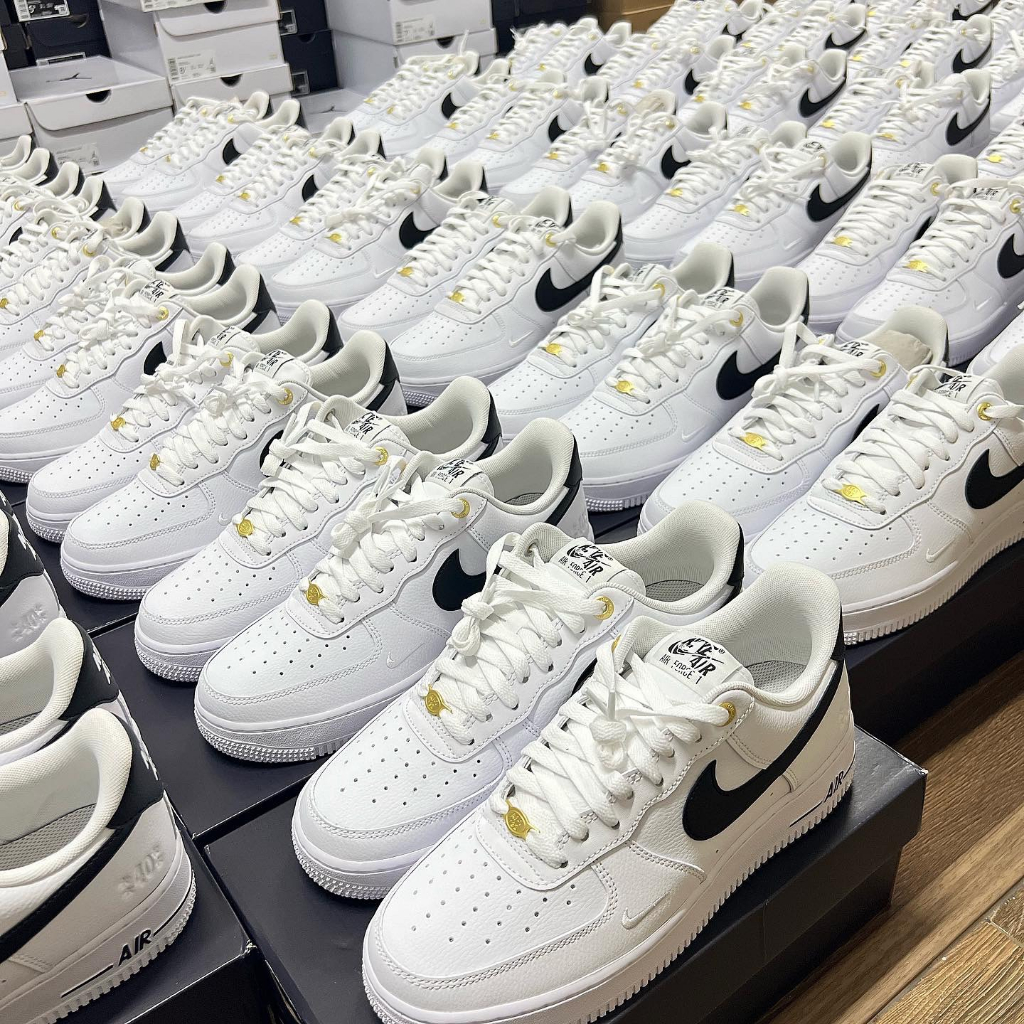 Giày Sneaker Nam Air Force 1 ’07 LV8 ’40th Anniversary White Black’ màu Đen  |PiuPiu Authen